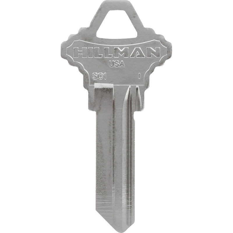 HILLMAN Traditional Silver House/Office Key Blank Single For Schlage Locks (Pack of 10)