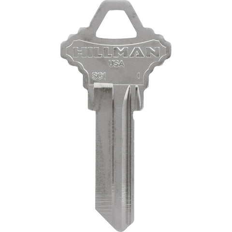 HILLMAN Traditional Silver House/Office Key Blank Single For Schlage Locks (Pack of 10)