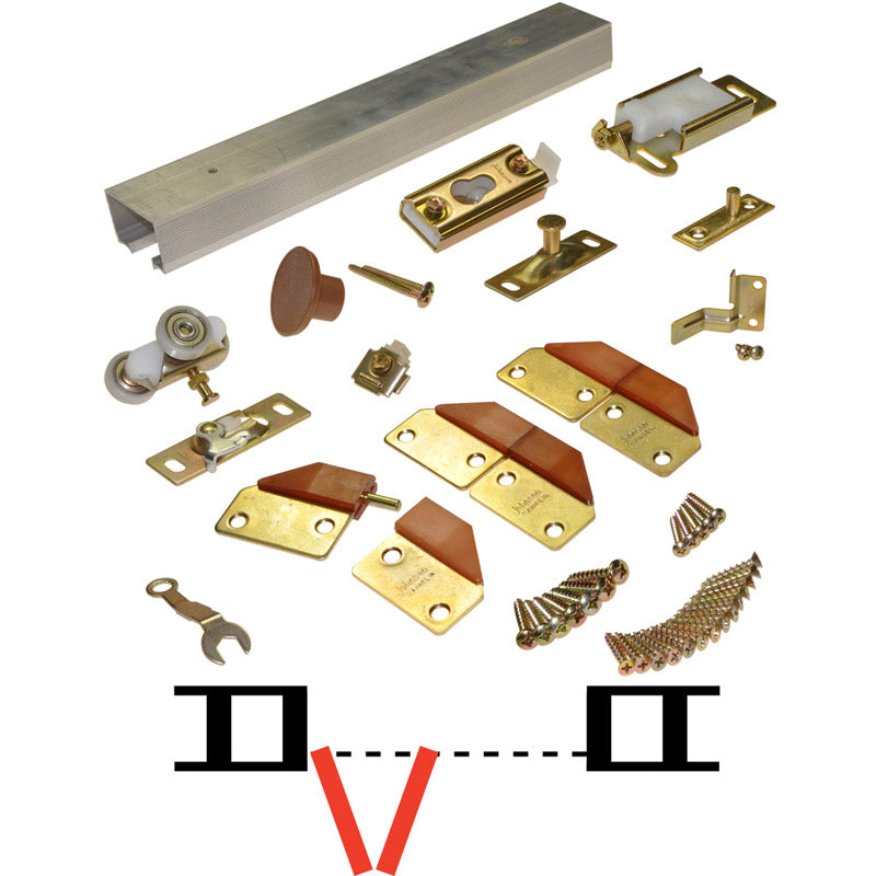 Kit de herrajes de aluminio para puertas batientes Johnson Hardware 100FD
