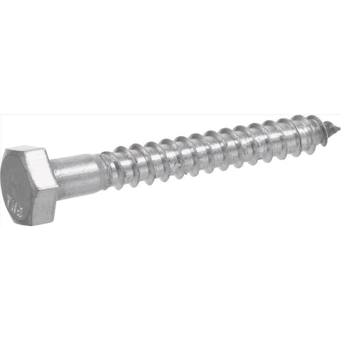 HILLMAN 1/2 in. X 3 in. L Hex Stainless Steel Lag Screw 25 pk