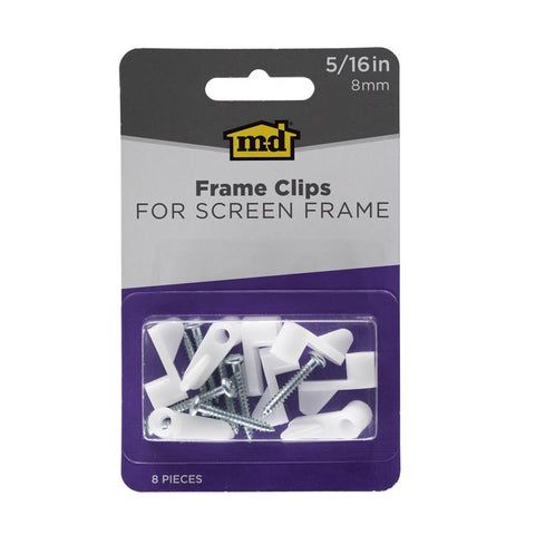 M-D Building Products White Plastic Screen Frame Clip 8 pc (Pack of 10)