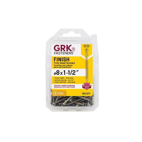 GRK Fasteners No. 8 X 1-1/2 in. L Star Climatek Coarse Trim Screws 100 pk