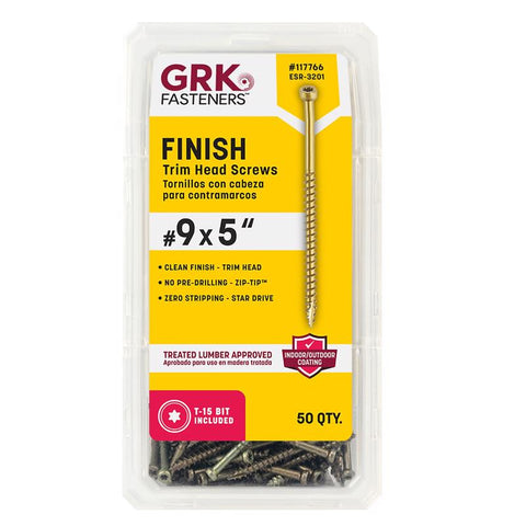 GRK Fasteners No. 9 in. X 5 in. L Star Trim Head W-Cut Trim Screws