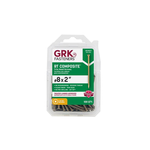 GRK Fasteners No. 8 in. X 2 in. L Star Trim Head W-Cut Trim Screws