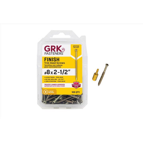 GRK Fasteners No. 8 in. X 2-1/2 in. L Star Trim Head W-Cut Trim Screws