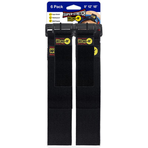 Wrap-It Super Stretch 12 in. L Black Polypropylene Cord Wrap