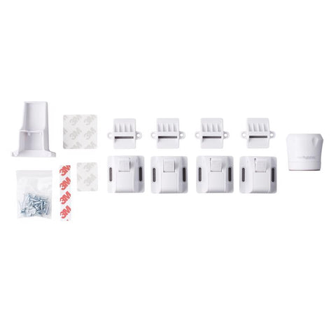 North States Toddleroo White Plastic Magnetic Cabinet Locks 4 pk