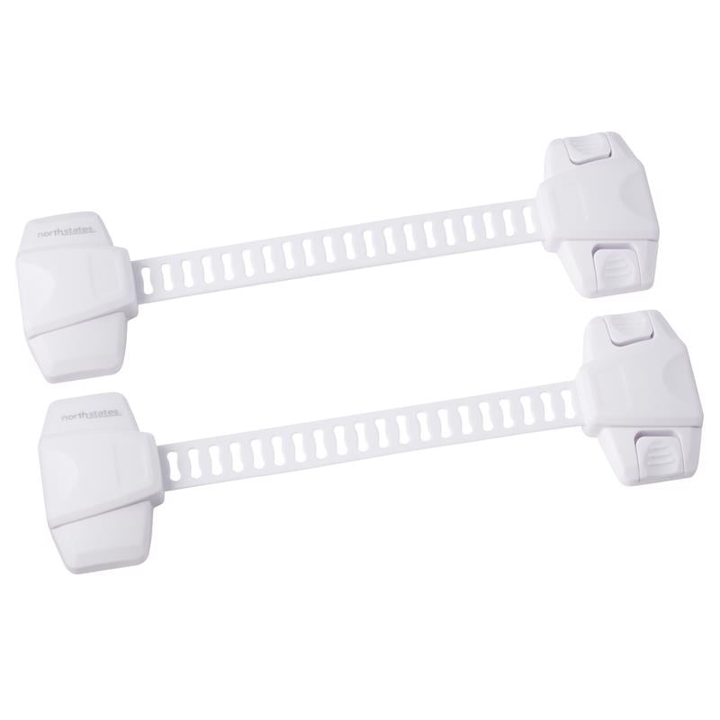 North States Toddleroo White Plastic Strap Lock 2 pk