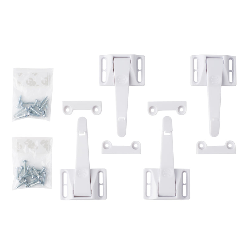 North States Toddleroo White Plastic Cabinet/Drawer Latches 10 pk