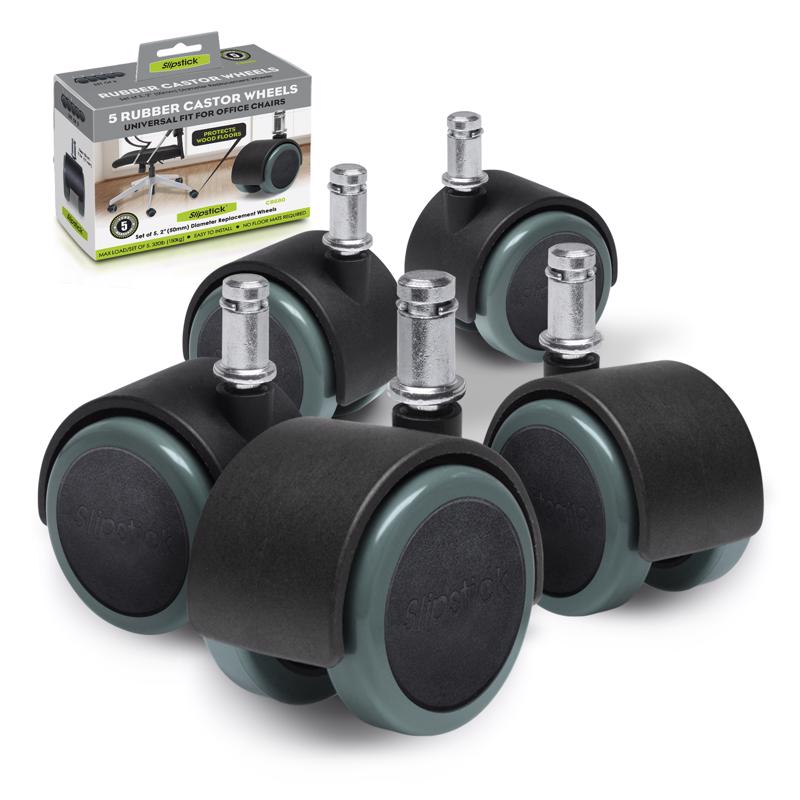 Slipstick 2 in. D Swivel Rubber Caster 330 lb 5 pk (Pack of 4)