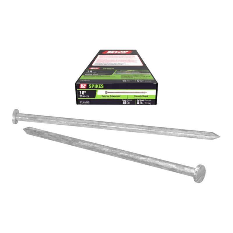 Grip-Rite 10 in. Spike Hot-Dipped Galvanized Steel Nail Flat Head 5 lb (Pack of 10)