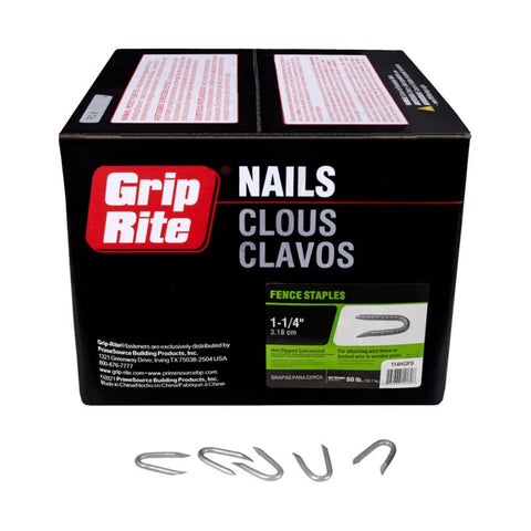 Grip-Rite 1/4 in. W X 1-1/4 in. L Hot-Dipped Galvanized Steel Fence Staples 9 Ga. 4350 pk 50 lb
