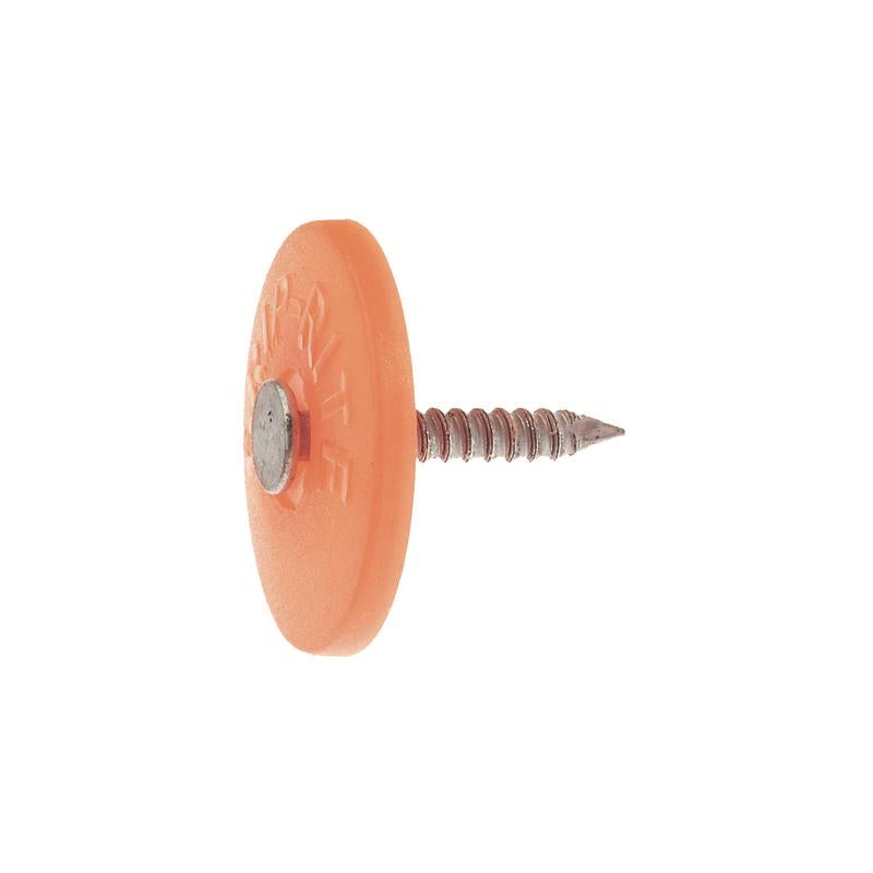 Grip-Rite No. 12 2 in. Cap Bright Plastic/Steel Nail Full Round Head 1 lb (Pack of 6)