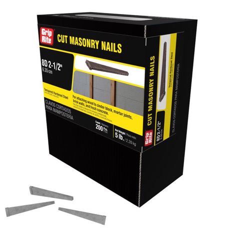 Grip-Rite 8D 2-1/2 in. Masonry Cut Bright Steel Nail Flat Head 5 lb