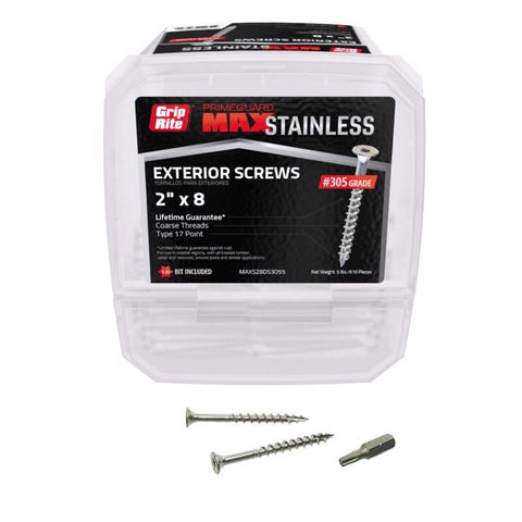 Grip-Rite PrimeGuard Max No. 8 wire X 2 in. L Silver Star Bugle Head Deck Screws 5 lb 640 pk