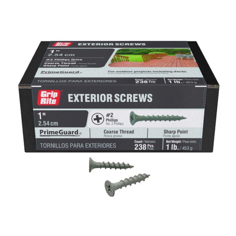 Grip-Rite No. 6 wire X 1 in. L Phillips Flat Head Coarse Exterior Screws