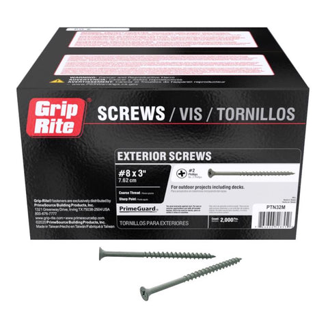 Grip-Rite No. 8 wire X 3 in. L Phillips Bugle Head Coarse Exterior Screws