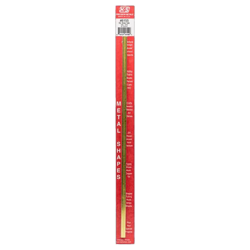 K&S 1/4 in. W X 12 in. L Square Brass Tube 1 pk