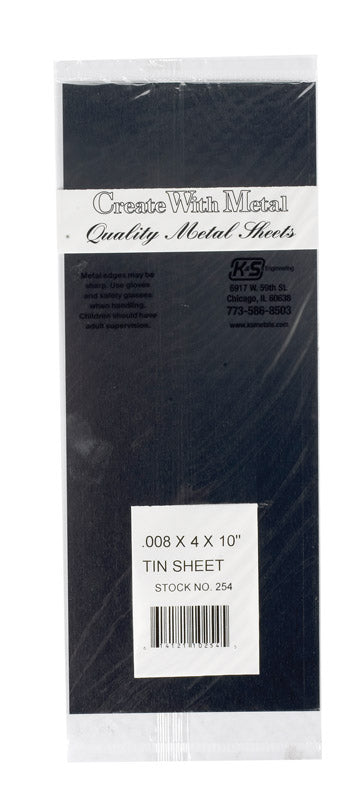 K&S 0.008 in. X 4 in. W X 10 in. L Tin Sheet Metal (Pack of 6)