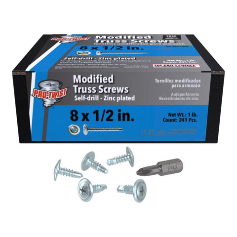Grip-Rite Pro-Twist No. 8 wire X 1/2 in. L Phillips Truss Head Coarse Lath Screws