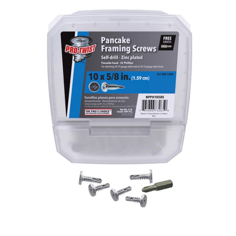 Grip-Rite Pro-Twist No. 10 Sizes X 5/8 in. L Phillips Pan Head Sheet Metal Screws 5 lb