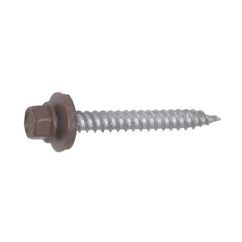 Tornillos Grip-Rite Pro-Twist n.º 9 de cabeza hexagonal, 1-1/2 pulg. de largo, con arandelas, 1 libra, paquete de 91 unidades