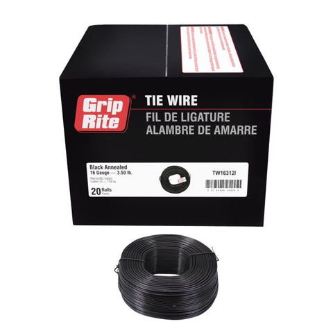 Grip-Rite 0.02 in. D X 335 ft. L Black Annealed Steel 16 Ga. Tie Wire (Pack of 20)