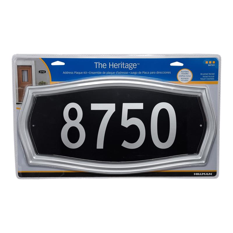 HILLMAN Distinctions Black Die-Cast Zinc Heritage Address Plate (Pack of 3)