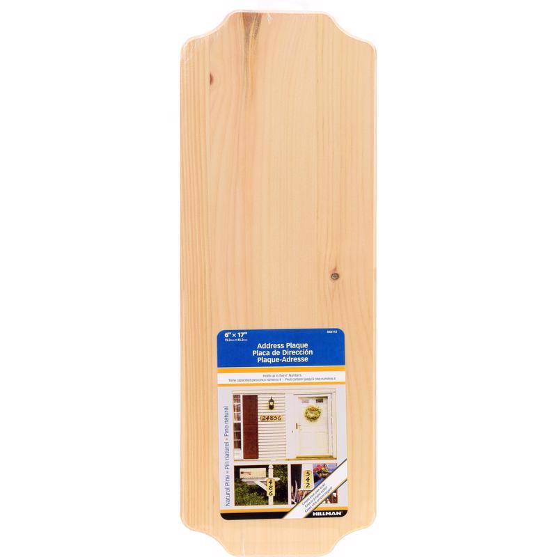 HILLMAN Natural Wood Rectangle Address Plate (Pack of 3)