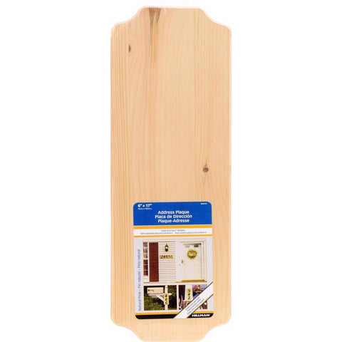 HILLMAN Natural Wood Rectangle Address Plate (Pack of 3)