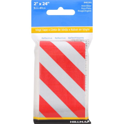 HILLMAN 2 in. W X 24 in. L Red/Silver Reflective Safety Tape 1 pk (Pack of 5)