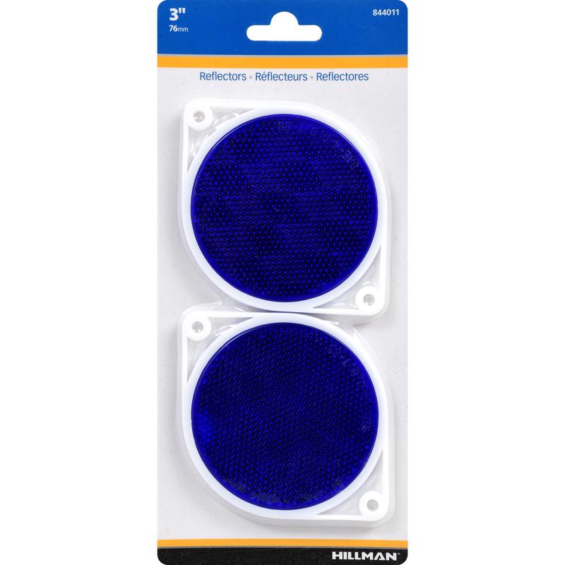 HILLMAN 3 in. Round Blue Reflectors 2 pk (Pack of 6)