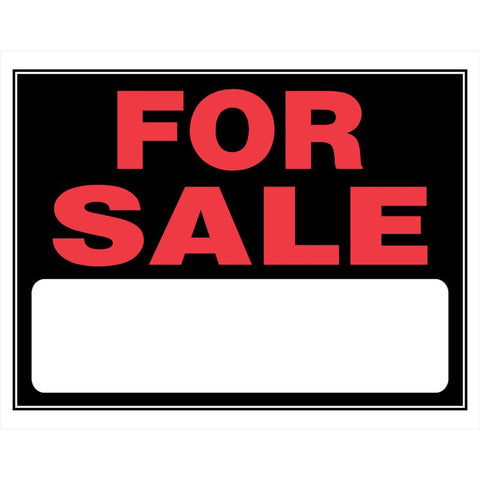 HILLMAN English Black For Sale Sign 15 in. H X 19 in. W (Pack of 6)