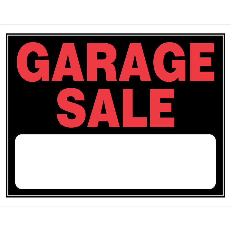 HILLMAN English Black Garage Sale Sign 15 in. H X 19 in. W (Pack of 6)