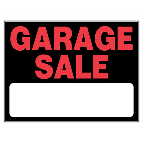 HILLMAN English Black Garage Sale Sign 15 in. H X 19 in. W (Pack of 6)
