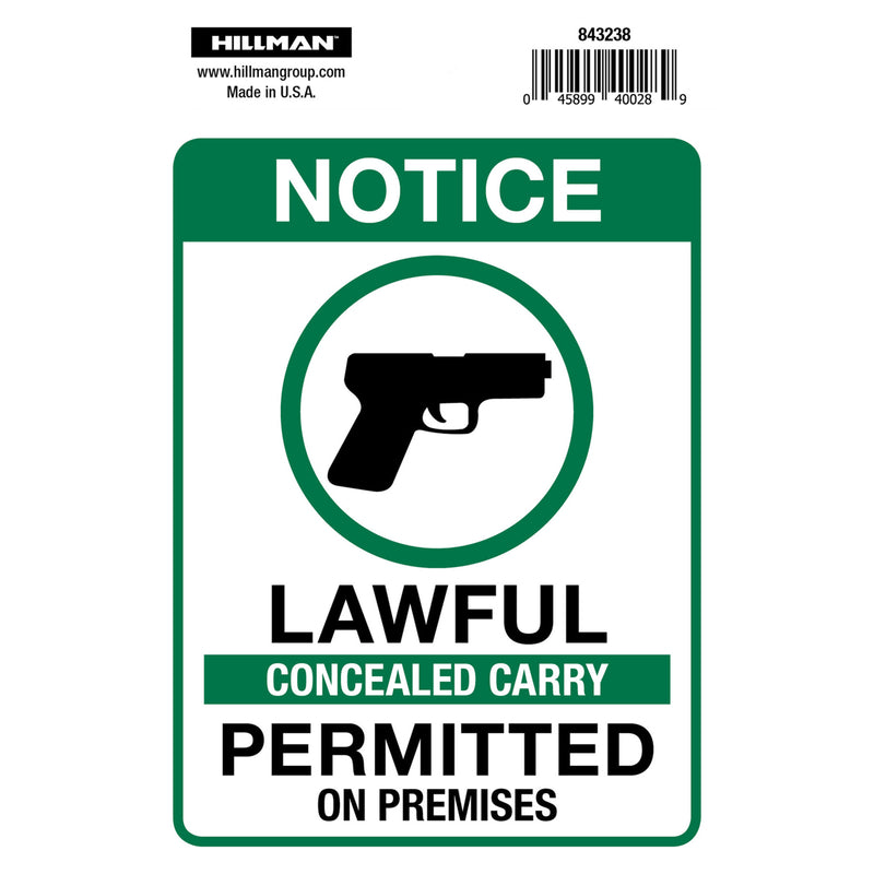 HILLMAN English White Notice Sign 6 in. H X 4 in. W (Pack of 6)