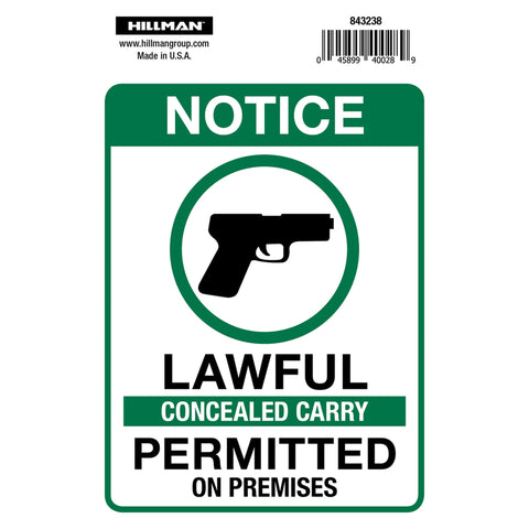HILLMAN English White Notice Sign 6 in. H X 4 in. W (Pack of 6)