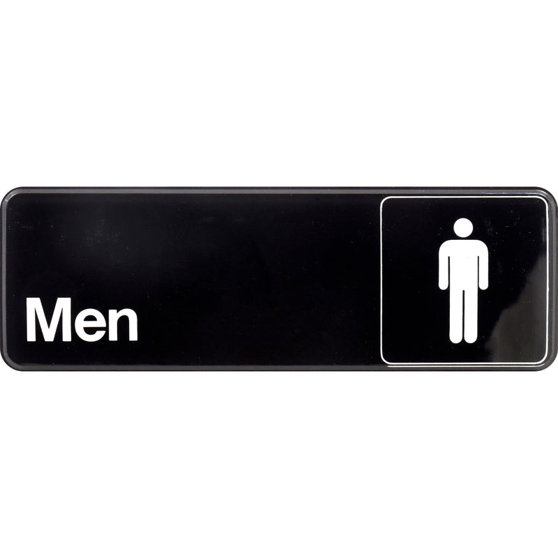 HILLMAN English Black Restroom Sign 3 in. H X 9 in. W (Pack of 6)