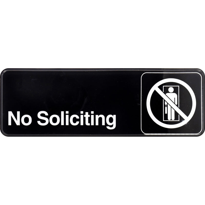 HILLMAN English Black No Soliciting Sign 3 in. H X 9 in. W (Pack of 6)