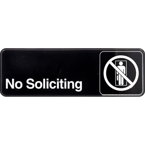 HILLMAN English Black No Soliciting Sign 3 in. H X 9 in. W (Pack of 6)