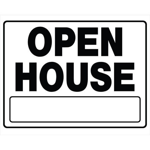 HILLMAN English White Open House Sign 20 in. H X 24 in. W (Pack of 6)