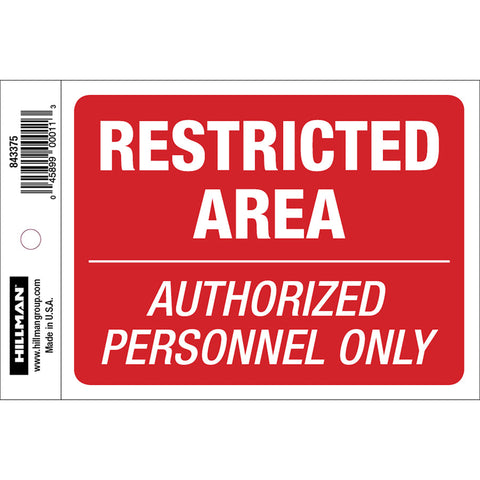 HILLMAN English Red Do Not Enter Decal 4 in. H X 6 in. W (Pack of 6)