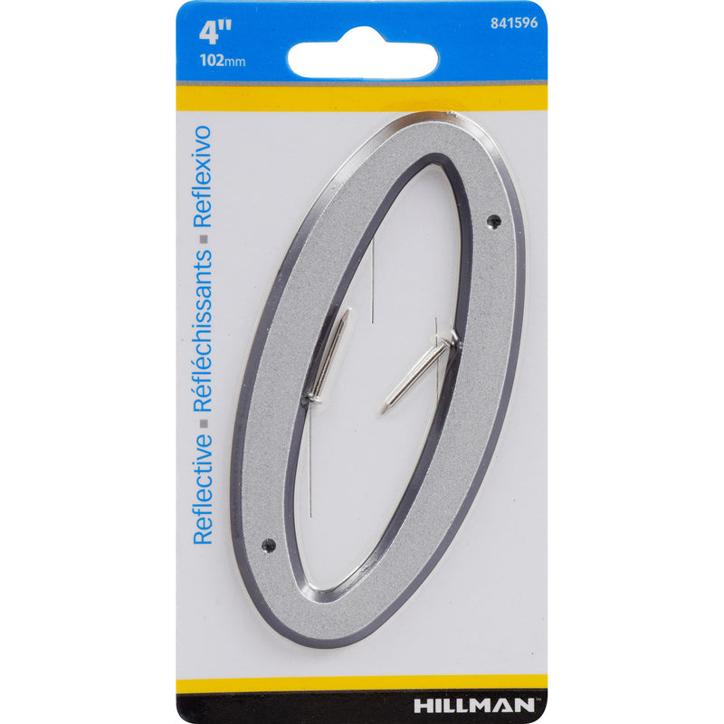HILLMAN 4 in. Reflective Silver Plastic Nail-On Number 0 1 pc (Pack of 3)