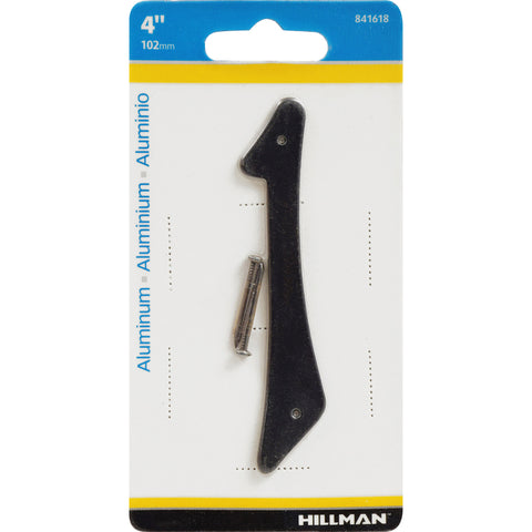 HILLMAN 4 in. Black Aluminum Nail-On Number 1 1 pc (Pack of 3)