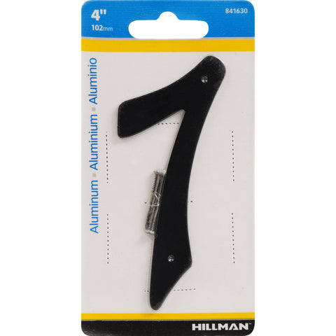 HILLMAN 4 in. Black Aluminum Nail-On Number 7 1 pc (Pack of 3)
