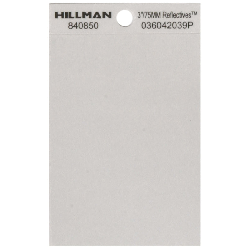 HILLMAN 3 in. Reflective Black/Silver Vinyl Self-Adhesive Special Character Blank 1 pc (Pack of 6)
