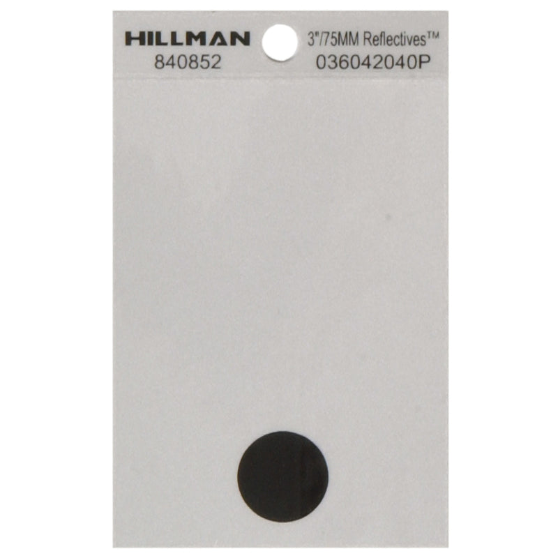 HILLMAN 3 in. Reflective Black Vinyl Self-Adhesive Special Character Period 1 pc (Pack of 6)