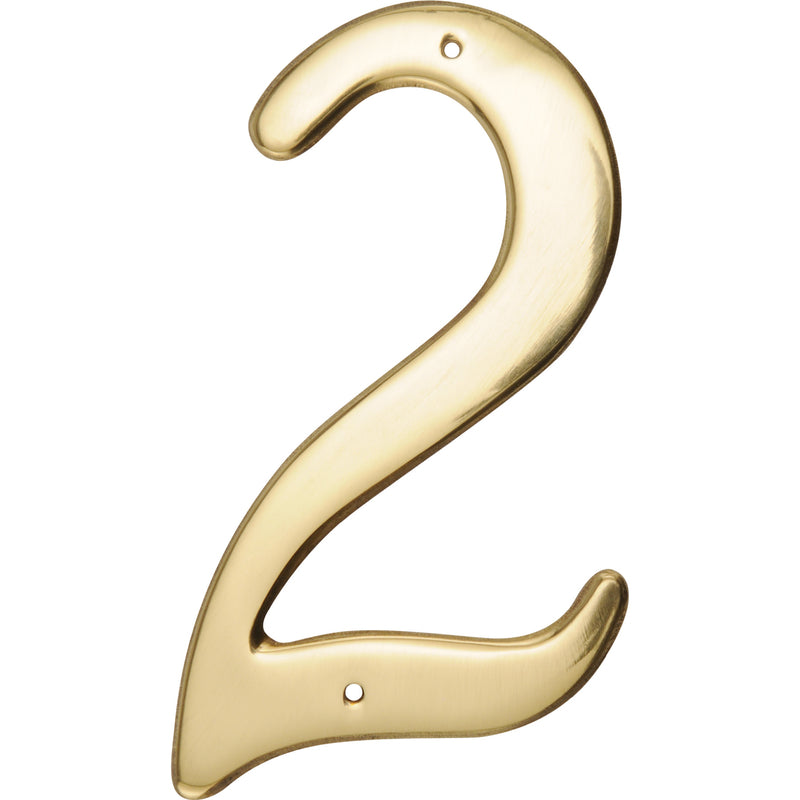 HILLMAN 4 in. Gold Brass Nail-On Number 2 1 pc (Pack of 3)