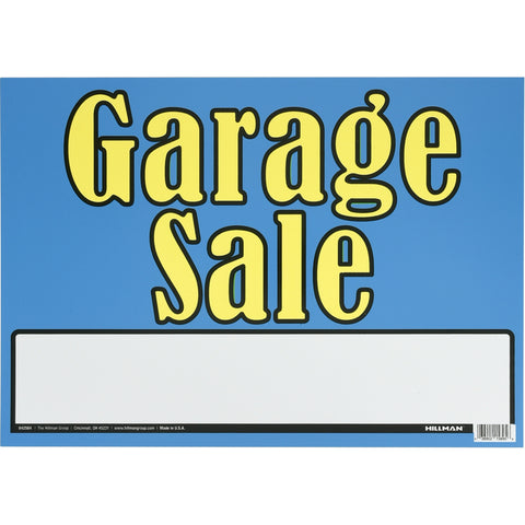HILLMAN English Blue Garage Sale Sign 10 in. H X 14 in. W (Pack of 6)
