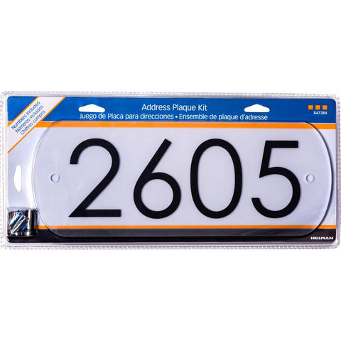 HILLMAN White Plastic Rectangle Modern Address Kit (Pack of 3)